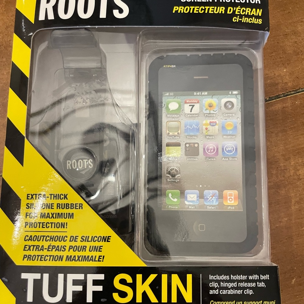 Roots tuff skin iPhone 4 case and screen protector brand new sealed box